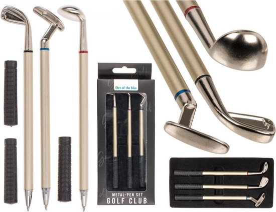Golf pennen set - Pennen cadeau set - Golfclubs - Driver - Putter - IJzer |  bol.com