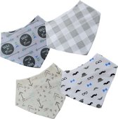 SOFT TOUCH - bandana slab - baby slabbetjes - kwijlslab jongens - 4 stuks