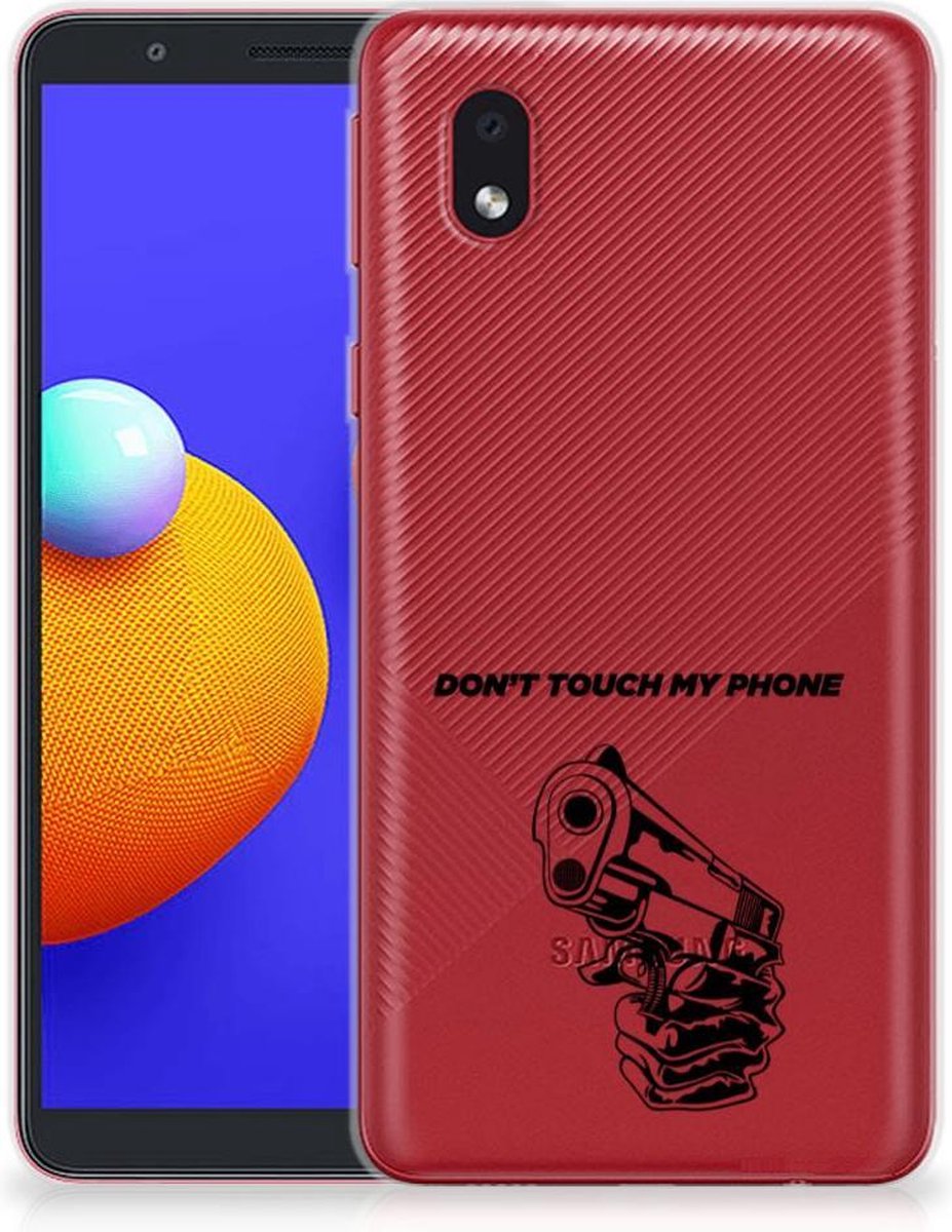 Samsung Galaxy A01 Core Silicone-hoesje Gun Don't Touch My Phone