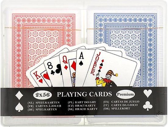 Cartes à jouer Premium - 2 X 56 cartes - Incl. Boîte de rangement, Jeux