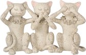 J-Line Kat Horen/Zien/Zwijgen Poly Grijs
