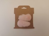 Speldjes Fluffy Roze | Klik-Klak Speldjes 6CM Clips | Baby Peuter Meisje | Schattig Hip | Set van 2