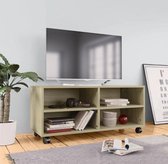 TV meubel sonoma eikenkleur met wieltjes - industrieel - hout - kast - tvmeubel - modern - L&B Luxurys