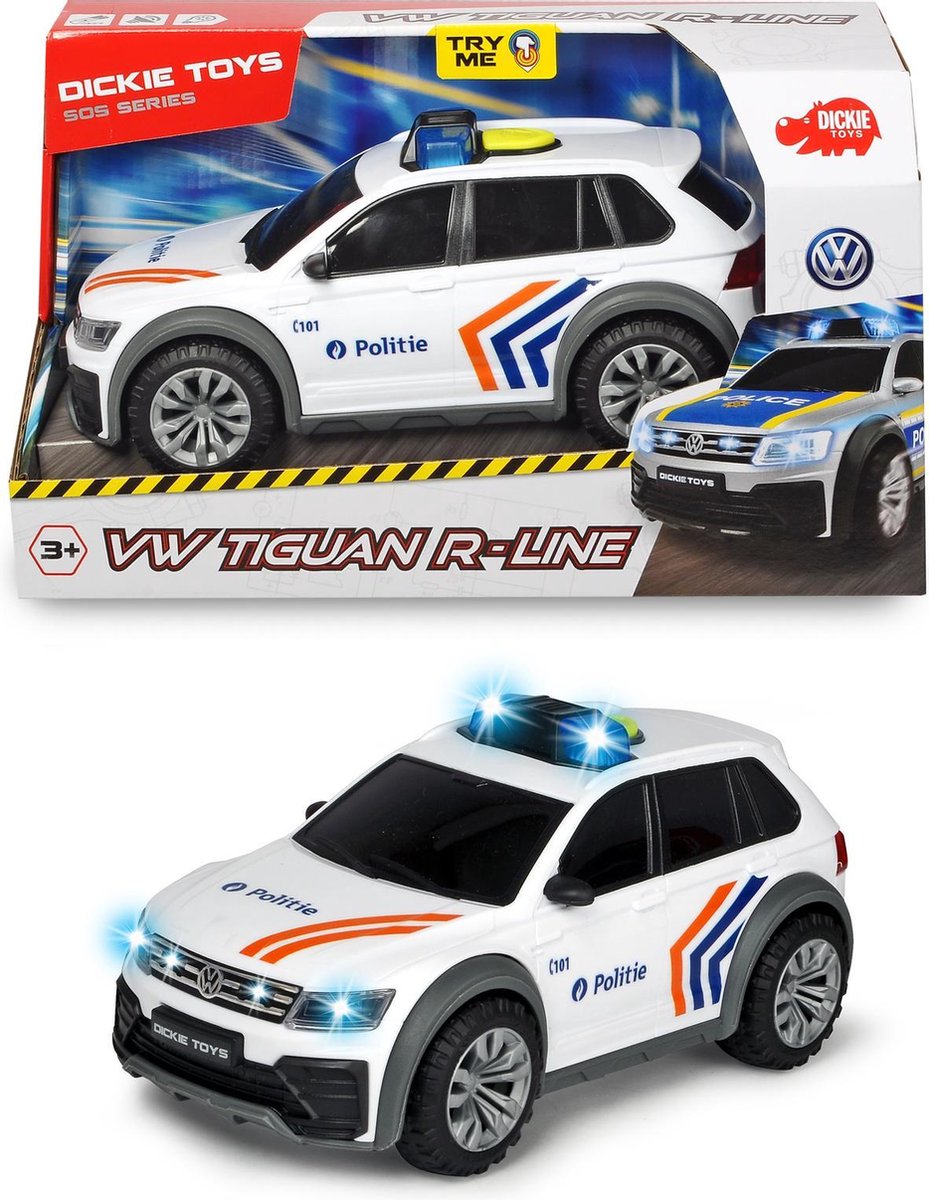 Dickie Toys Politiewagen - VW Tiguan R-Line - Belgische versie - 18 cm -  Licht &... | bol.com