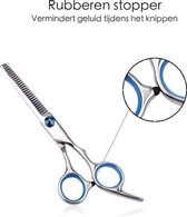 Professionele ergonomische Uitdunschaar - Effileerschaar - Kappersschaar - Schaar - Blauw - Coupeschaar - Haar - Knipschaar - Knippen - Kapper Set - Kapper - Premium Uitdun Schaar