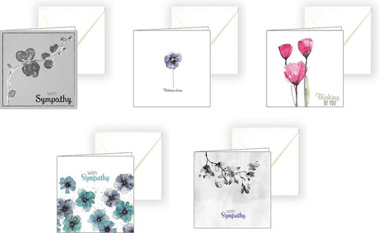 Condoleance kaarten - sympathy cards - sympathy - thinking of you - rouw - flowers - English