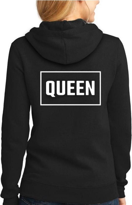 King / Queen Hoodie Rectangle (Queen - Maat L) | Koppel Cadeau | Valentijn Cadeautje voor hem & haar