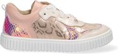 Braqeez 421130-596 Meisjes Lage Sneakers - Roze/Print - Leer - Veters