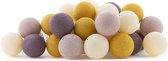 Cotton Ball Lights lichtslinger paars en beige  - Adore 35