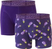 Zaccini - Heren Boxershorts - 2 pack - Aubergine - Paars