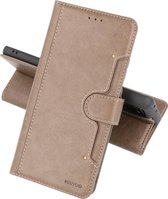 KAIYUE - Luxe Portemonnee Hoesje - Pasjeshouder Telefoonhoesje - Wallet Case - Geschikt voor Samsung Galaxy S21 Ultra - Grijs