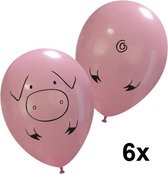 Varken / biggetje ballonnen,6 stuks, 30cm [bulk, zonder verpakking]