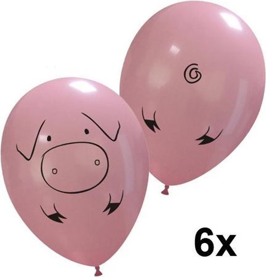 Varken / biggetje ballonnen, 6 stuks, 30cm [promoballons import]