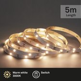 Briloner Leuchten LED SUPERLINE - LED-strip 5m - incl. aan- en uitschakelaar - 150x LED wit - 3.000K warm wit