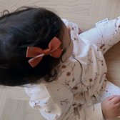 Baby haarspeldje met dubbele strik - Earth check | Bruin | Meisje