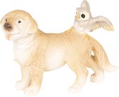 Clayre & Eef Decoratie Beeld Hond 9*4*6 cm Bruin Kunststof Decoratief Figuur Decoratieve Accessoires Woonaccessoires