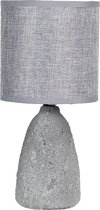 Clayre & Eef Tafellamp Ø 15*30 cm E14/max 1*40W Grijs Keramiek Rond Bureaulamp Nachtlampje