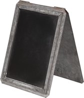 Clayre & Eef Krijtbord 16*2*24 cm Grijs Ijzer Rechthoek Tekstbord