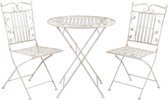 Tafel met 2 stoelen ø 70*77 cm / 40*52*93 cm (2) Wit | 5Y0385 | Clayre & Eef