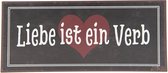 Clayre & Eef Tekstbord 30*13 cm Bruin Metaal Rechthoek Wandbord Quote Bord Spreuk