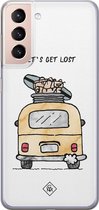 Samsung S21 Plus hoesje siliconen - Let's get lost | Samsung Galaxy S21 Plus case | multi | TPU backcover transparant