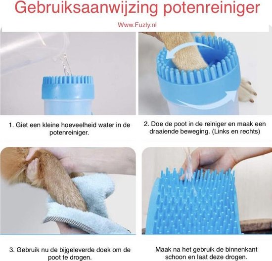 Hondenpootreiniger, 360 Graden Reiniging Automatisch Wassen Voetreiniger voor Huisdieren, Oplaadbare Draagbare Elektrische Pootwasmachine, Buddy Muddy (WHITE