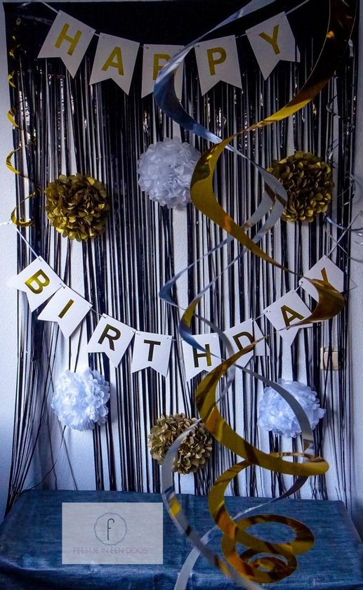 White gold thema decoratie feestpakket - black - verjaardag | bol.com