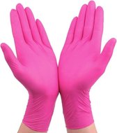 Nitril Handschoenen - Roze - Maat S - Powder-free - Handschoenen Wegwerp - Doos van 100 Stuks