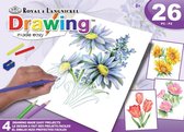 AVS-DME203 Drawing Made Easy Activity Set - 4 Projects FLOWERS BOX