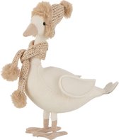 J-Line Eend Staand Deco Textiel Beige Small