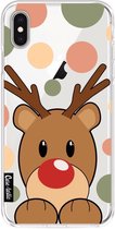 Casetastic Apple iPhone XS Max Hoesje - Softcover Hoesje met Design - Rudolph Reindeer Print