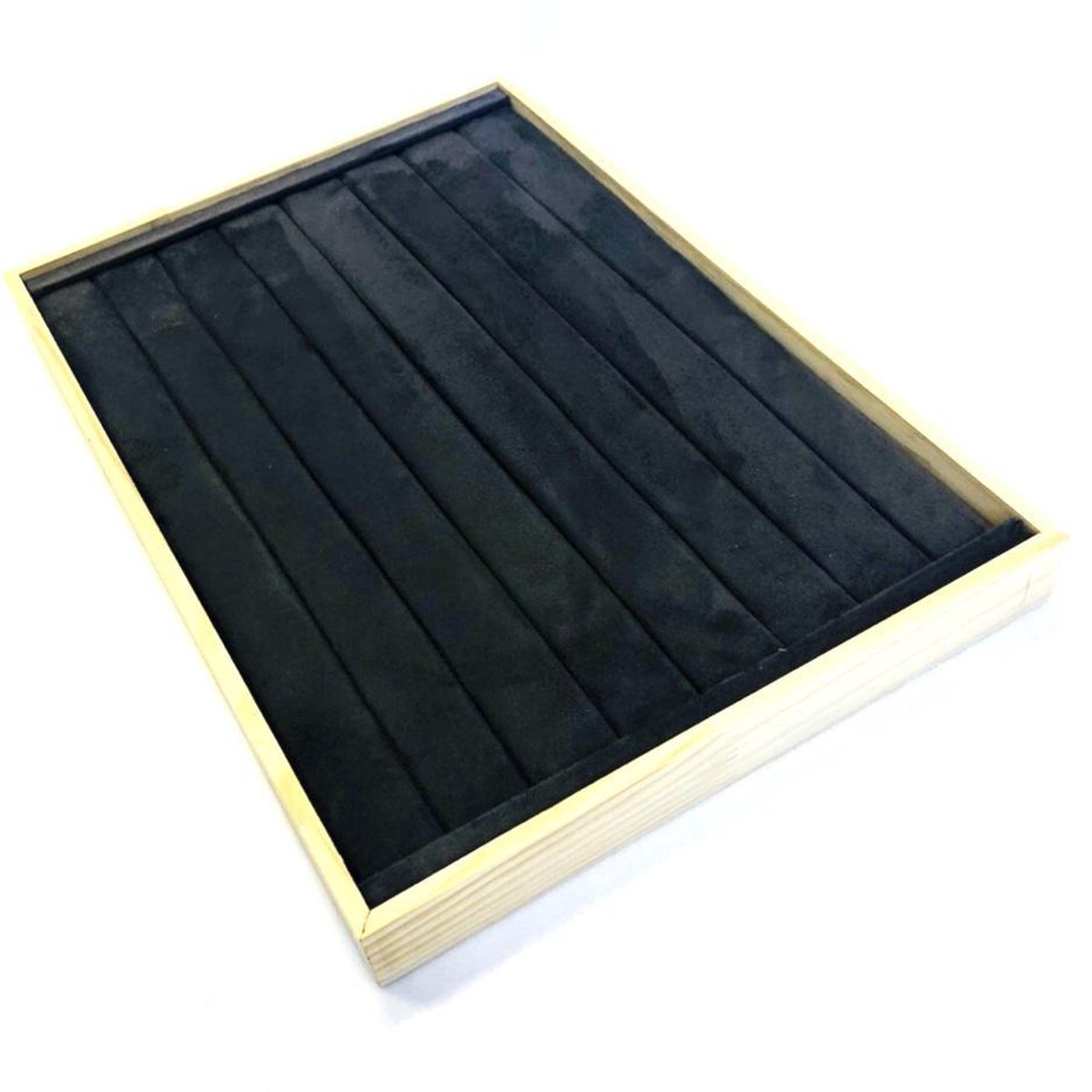 Fliex - Sieradendoos - hout - ringendoos - antracietgrijs - tray voor in lade - opstapelbaar - sieraden organizer