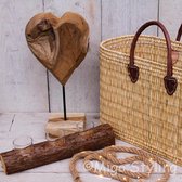 Valentijn - Geschenk set - Cadeau pakket - Tas Mais - Houten hart - boomstam met waxineglaasje - Jute touw met LED licht