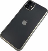 Apple iPhone 11 - Silicone transparant mat hard hoesje Finn zilver - Geschikt voor