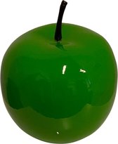 appel fiberstone rond 16 cm hoogglans groen decoratief