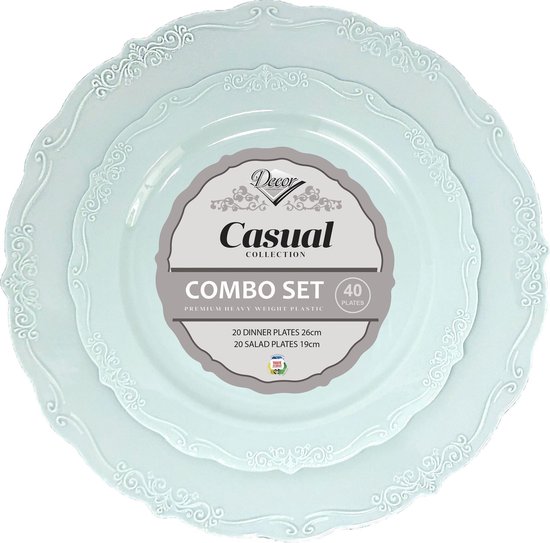 Decorline Elegant Reusable Pink Plate Set, Reusable, Casual Collection, High-Quality Vintage Tableware, Chinese Look, Crockery Set for All Occasions