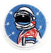 Astronaut Strijk Embleem Patch Licht Blauw 5 cm / 5 cm / Blauw Wit