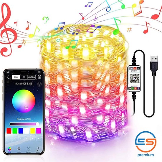 *10 METER* RGB STRING Lighting sfeerverlichting lichtsnoer- App Functie-Led Lamp-IP65 APP-Slimme Kerstverlichting – LEDS – Kerstverlichting Buiten…