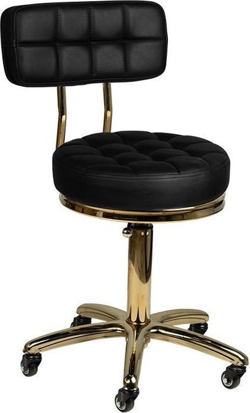 Salon/werk stoel zwart-goud