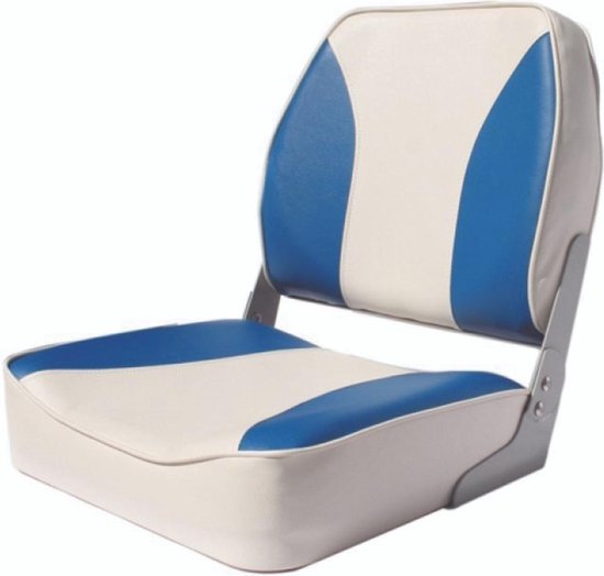 Opklapbare bootstoel klapstoel blauw/wit lage rugleuning |