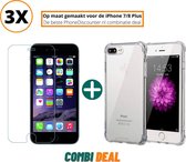 iphone 8 plus anti shock hoes | iPhone 8 Plus siliconen case 3x | iPhone 8 Plus schokbestendige hoes + 3x iPhone 8 Plus tempered glass screenprotector