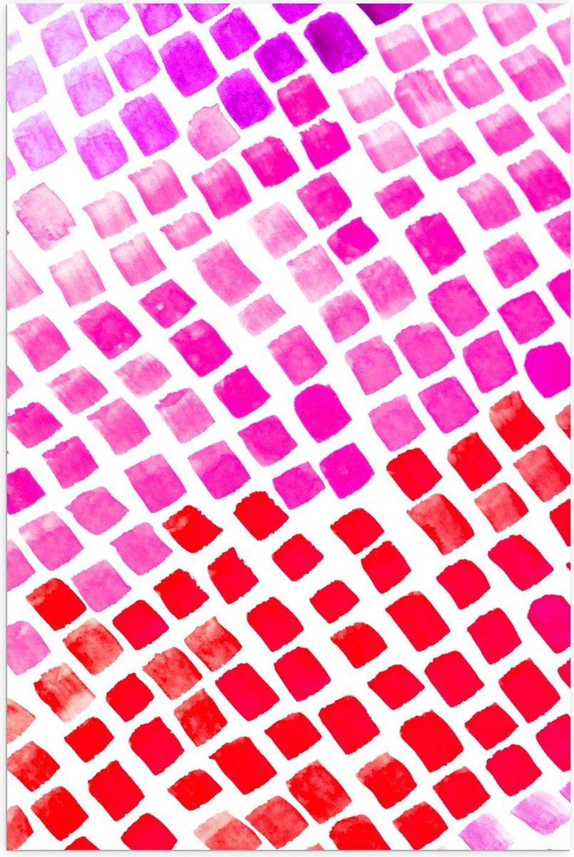 Poster – Rood/Roze Mozaïek Tegeltjes - 40x60cm Foto op Posterpapier