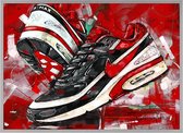 Poster - Air Max Classic Bw ‘varsity Red Painting - 51 X 71 Cm - Multicolor
