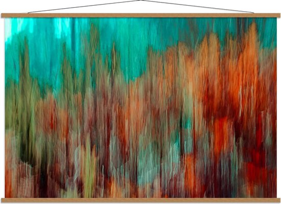 Schoolplaat – Abstracte vegen Rood/Blauw - 150x100cm Foto op Textielposter (Wanddecoratie op Schoolplaat)