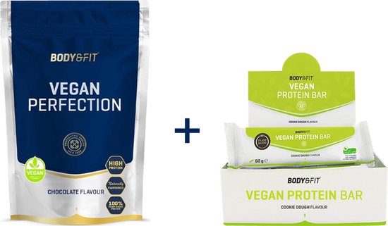 Vegan Protein Bar (12 stuks) + Vegan Perfection eiwitshake (986 gram)