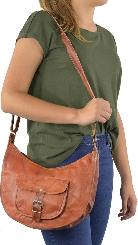 barbecue te ontvangen verkenner GUSTI Mira schoudertas handtas leren tas tas voor vrouwen vintage bruin leer  | bol.com