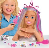 BARBIE DELUXE STYLING HEAD GLITTER - BLONDE - BARBIEPOP - VOLLEDIGE SET - 20 ACCESSOIRES