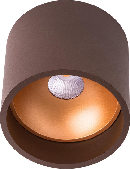 marmeren Ondoorzichtig Informeer Berla Moderne Opbouwspot Bruin/Goud - Rond - 2700K 650LM - 7W - LED -  Verlichting ... | bol.com