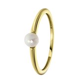 14K geelgouden ring met zoetwater parel 4mm