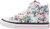 DEE Meisjes sneakers hoog - Wit bloemen - maat 29